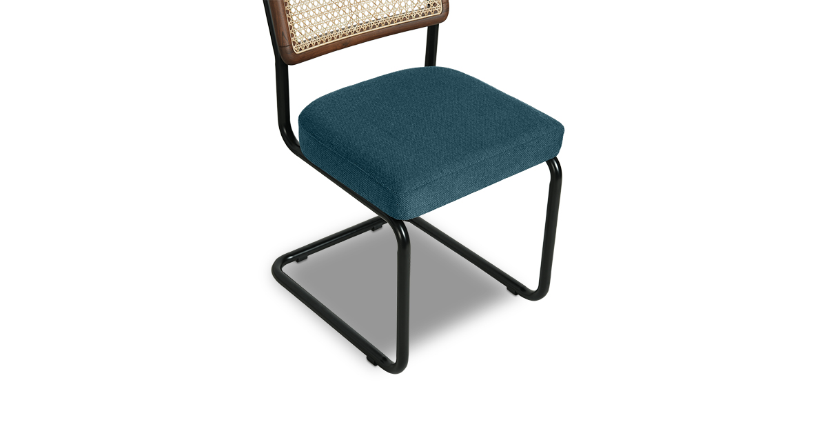 Lap and Dado Halden Teak Black Legs - Bingle Royal Sapphire 7