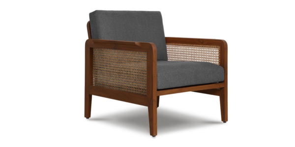 Moira Teak and Rattan Lounge Chair