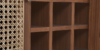 Lap & Dado Small Rattan Bar 6 Buy wood and rattan furniture online - Buy Bar cabinet online crafted with quality materials - Lap & Dado furniture, contemporary mid-century modern design, Wells canework bar cabinet in teak veneer with solid teak wood legs for your living or dining room
