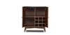Lap & Dado Wells Bar Veneer 5 Buy wood furniture online - Buy Bar cabinet online crafted with quality materials - Lap & Dado furniture, contemporary mid-century modern design, Wells bar cabinet in teak veneer with solid teak wood legs for your living or dining room