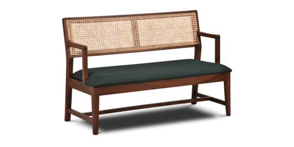 Malda Teak and Rattan Bench