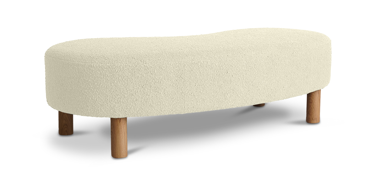 Lap and Dado Trosa Oak Boucle Bench - Ivory4