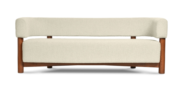 Avesta Oak Bouclé Sofa - Teak Finish