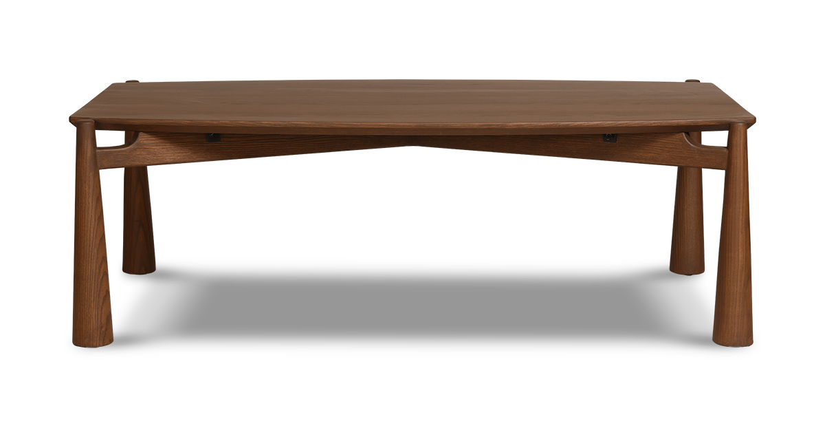 Lap and Dado Lugo Ash Coffee Table - Teak Finish 1