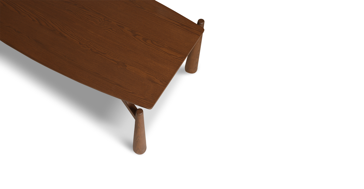 Lap and Dado Lugo Ash Coffee Table - Teak Finish 4