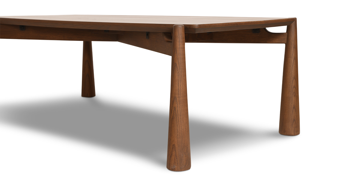 Lap and Dado Lugo Ash Coffee Table - Teak Finish 5
