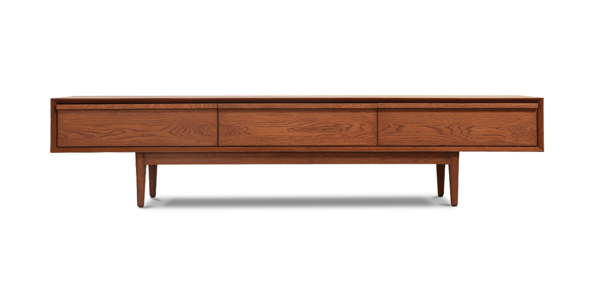 Lap and Dado Homs Oak Media Unit - Teak Finish 1