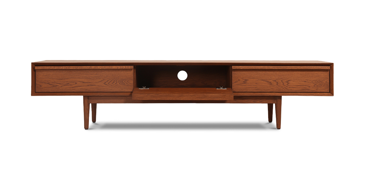 Lap and Dado Homs Oak Media Unit - Teak Finish 5
