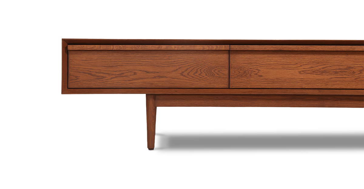 Lap and Dado Homs Oak Media Unit - Teak Finish 6