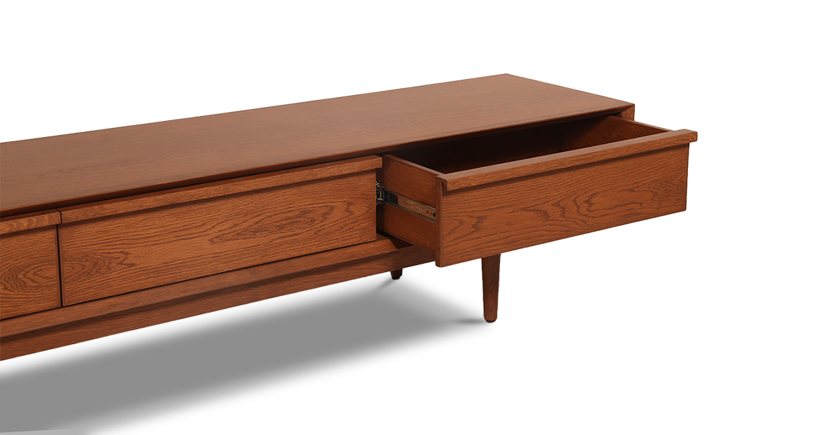 Lap and Dado Homs Oak Media Unit - Teak Finish 8