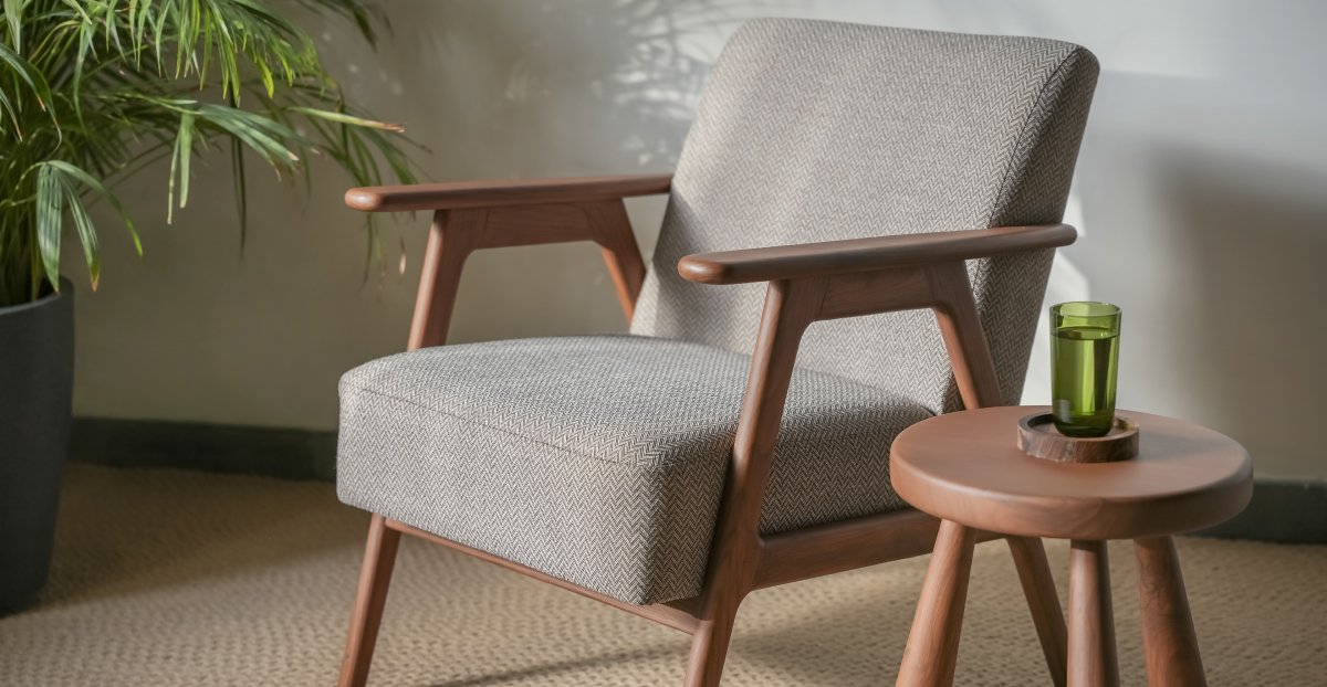 Lap and Dado Evans Oak Armchair - Teak Finish Coney Walnut 2
