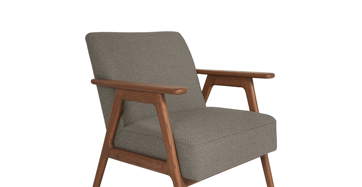 Lap and Dado Evans Oak Armchair - Teak Finish Coney Walnut 7