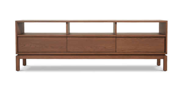Toledo Oak Media Unit - Teak Finish